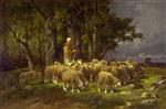 Charles Emile Jacque  - Bilder Gemälde - Sheeps