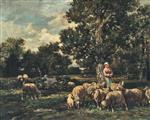 Charles Emile Jacque  - Bilder Gemälde - The Flock