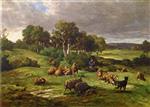 Charles Emile Jacque  - Bilder Gemälde - The Flock