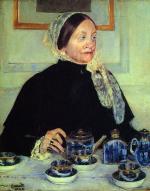 Mary Cassatt  - Bilder Gemälde - Lady am Teetisch