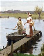 Edmund Blair Leighton - Bilder Gemälde - An Apple for the Boatman