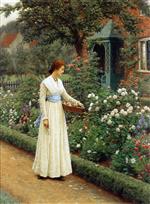 Edmund Blair Leighton  - Bilder Gemälde - Summer Roses