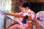 Mary Cassatt  - paintings - Lydia at the Tapestry Loom