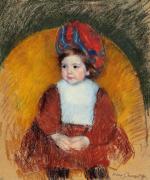 Mary Cassatt  - paintings - Margot in a Dark Red Costume Seated on a Round Backed Chair