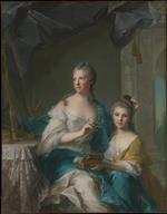 Jean Marc Nattier - Bilder Gemälde - Madame Marsollier and her Daughter