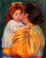 Mary Cassatt  - Bilder Gemälde - Mütterlicher Kuss