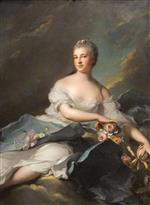 Jean Marc Nattier  - Bilder Gemälde - Portrait of Baronne Rigoley d'Ogny as Aurora