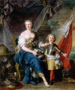 Jean Marc Nattier  - Bilder Gemälde - Portrait of Jeanne Louise de Lorraine, Mademoiselle de Lambesc and her brother Louis de Lorraine
