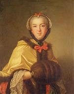 Jean Marc Nattier  - Bilder Gemälde - Portrait of Louis-Henriette de Bourbon-Conti, with muffler