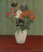 Henri Rousseau - Bilder Gemälde - Bouquet of Flowers with China Asters and Tokyos