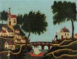 Henri Rousseau - Bilder Gemälde - Landscape with Bridge