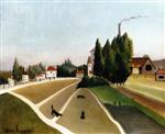 Henri Rousseau - Bilder Gemälde - Landscape with Factory