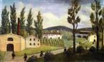 Henri Rousseau - Bilder Gemälde - Landscape with Strollers