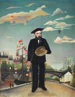 Henri Rousseau  - Bilder Gemälde - Me, Landscape Portrait