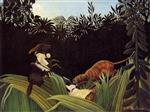 Henri Rousseau  - Bilder Gemälde - Scout Attacked by a Tiger