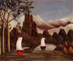 Henri Rousseau  - Bilder Gemälde - The Banks of the Oise