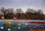Henri Rousseau  - Bilder Gemälde - The Flamingos