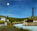 Henri Rousseau  - Bilder Gemälde - The Seine at Suresnes