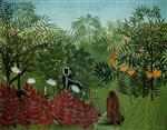 Henri Rousseau  - Bilder Gemälde - Tropical Forest with Apes and Snake