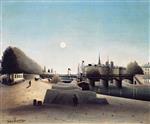 Henri Rousseau  - Bilder Gemälde - View of Ile Saint-Louis, Near Port Saint-Nicolas, Evening