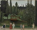 Henri Rousseau  - Bilder Gemälde - View of Montsouris Park, the Kiosk