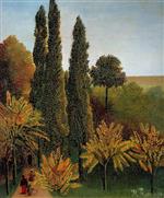 Henri Rousseau  - Bilder Gemälde - Walking in the Parc des Buttes-Chaumont