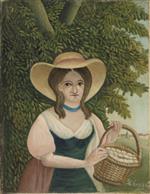 Henri Rousseau  - Bilder Gemälde - Woman with Basket of Eggs