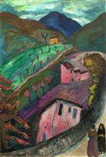 Marianne von Werefkin - Bilder Gemälde - Berglandschaft bei Oschwand