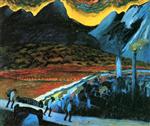 Marianne von Werefkin - Bilder Gemälde - Factory Town - The Way Home