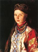 Marianne von Werefkin  - Bilder Gemälde - Portrait of a Girl in Russian Costume