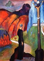 Marianne von Werefkin  - Bilder Gemälde - The Monk