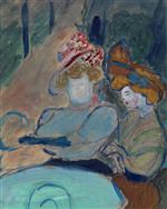 Marianne von Werefkin  - Bilder Gemälde - Two Women in a Street Cafe