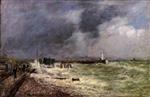 Eugene Boudin - Bilder Gemälde - A Gust of Wind at Frascati