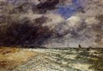 Eugene Boudin - Bilder Gemälde - A Squall from Northwest
