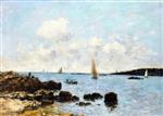 Eugene Boudin - Bilder Gemälde - Antibes, Les Rochers de l'Ilette