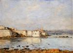 Eugene Boudin - Bilder Gemälde - Antibes, the Fortifications