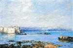 Eugene Boudin - Bilder Gemälde - Antibes, the Rocks of the Islet and the Fortifications