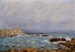 Eugene Boudin - Bilder Gemälde - Antibes, the Rocks of the Islet
