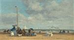 Eugene Boudin  - Bilder Gemälde - Beach at Trouville