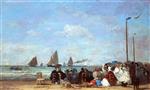 Eugene Boudin  - Bilder Gemälde - Beach at Trouville