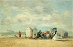 Eugene Boudin  - Bilder Gemälde - Beach Scene