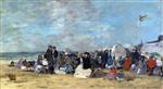 Eugene Boudin  - Bilder Gemälde - Beach Scene at Trouville