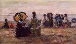 Bild:Beach Scene, the Yellow Parasol