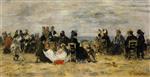 Eugene Boudin  - Bilder Gemälde - Beach Scene, Trouville