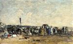 Eugene Boudin  - Bilder Gemälde - Beach Scene-3