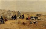 Eugene Boudin  - Bilder Gemälde - Beach Scene-5