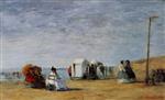 Eugene Boudin  - Bilder Gemälde - Beach Scene