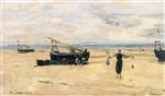 Eugene Boudin  - Bilder Gemälde - Berck, Empty Beach