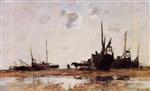 Eugene Boudin  - Bilder Gemälde - Berck, Low Tide