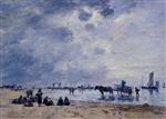 Eugene Boudin  - Bilder Gemälde - Berck, the Arrival of the Fishing Boats